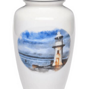 affordable cremation package with an urn lighthouse
